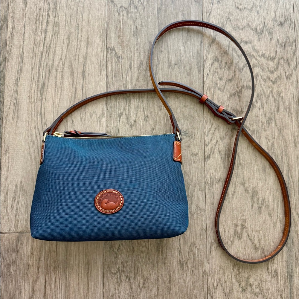 Dooney & Bourke Blue and Brown Crossbody Bag